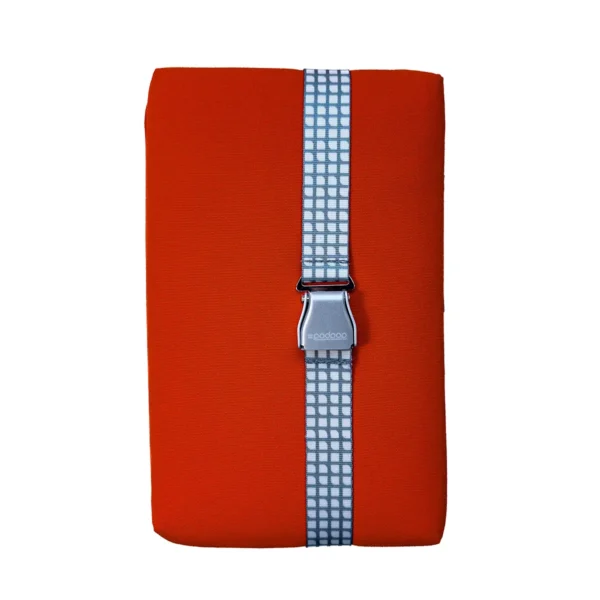 Earthy orange seat cushion for beach walks, dunes, and gravel paths.