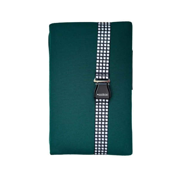 Dark green hiking cushion for forest trails, rocks, and outdoor trekking.